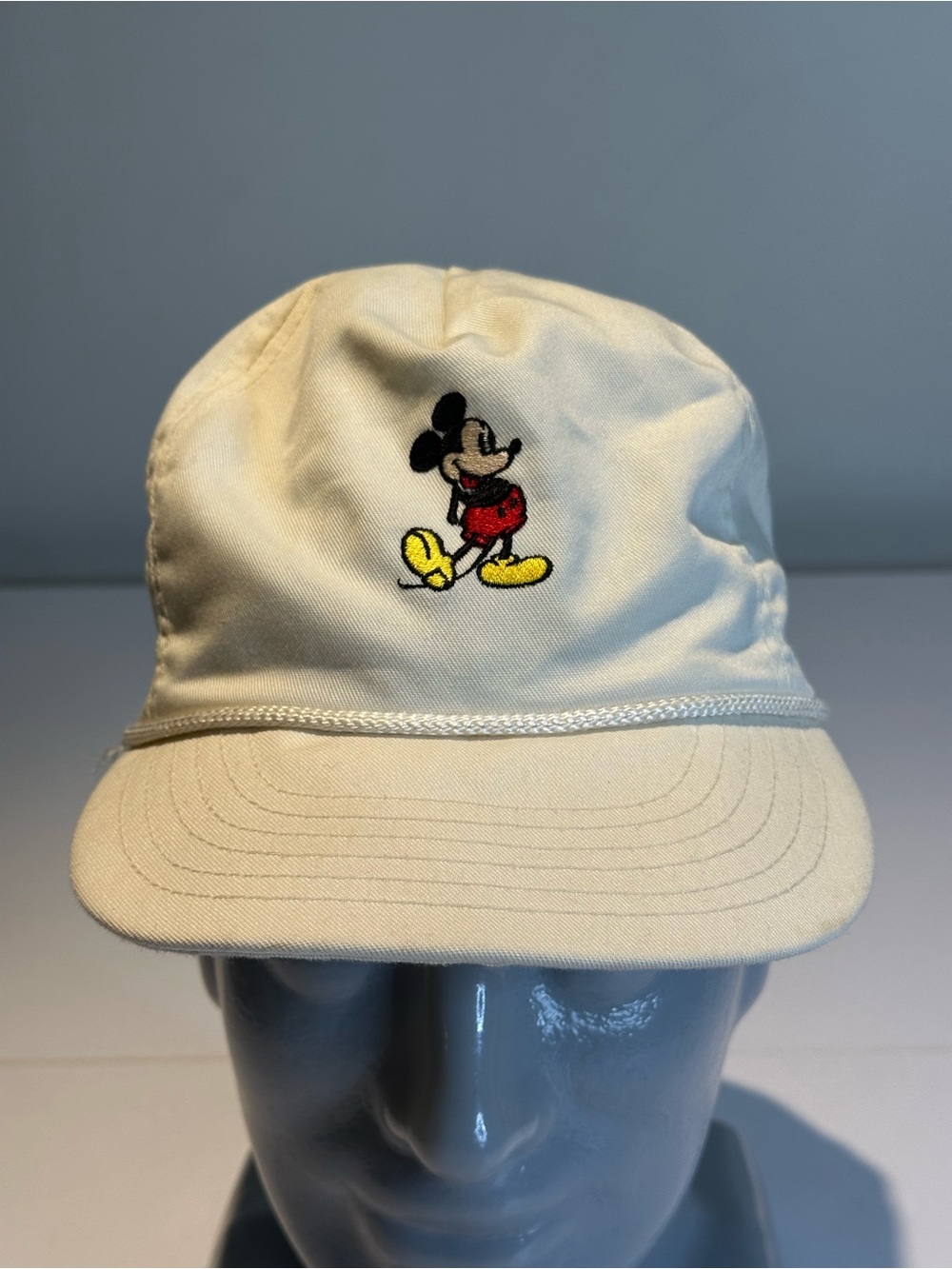 Disney Cream Baseball Hat with Embroidered Mickey